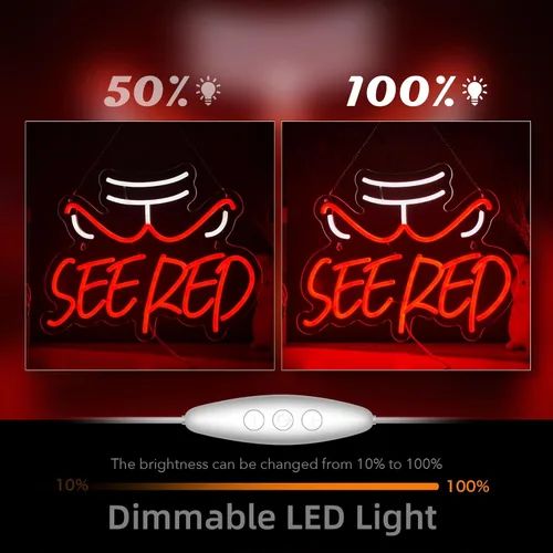 Vista 4 de Letrero de neón rojo con eslogan de los toros de la NBA para decoración de pared, letrero de baloncesto con USB regulable, luces LED de neón