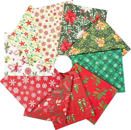 Vista 11 de Craftido -25 Opciones- Paquetes de Tela de Acolchado 100% Algodón 10pcs Fat Quarters 18"x21"-Peso Mediano 5.2 oz- Algodón Suave para Acolchado