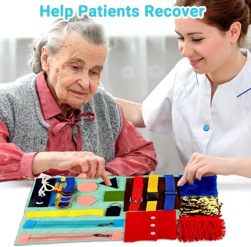 Vista 5 de Manta para ansiedad con demencia para personas mayores: Actividades contra el Alzheimer, productos táctiles para pacientes mayores, regalos