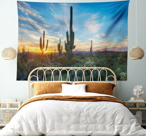 Vista 29 de Ambesonne Tapiz Trippy, vista panorámica de la cascada con bosques de ensueño y mandala oriental psicodélico, decoración de tela para colgar