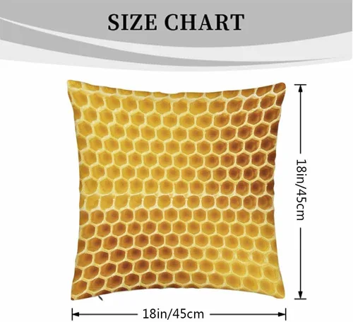 Vista 4 de Fundas de almohada decorativas amarillas de abeja de miel con textura abstracta sin costuras de 18 x 18 pulgadas, fundas de almohada para sofá cama