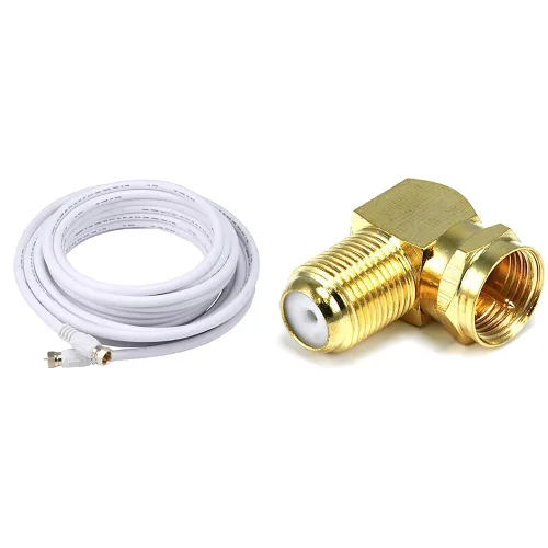 Vista 5 de Monoprice RG6 Quad Shield CL2 - Cable coaxial con conector tipo F para televisión, 1.5 pies