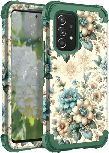Vista 113 de Hocase Funda para Galaxy A37 5G, protección resistente a prueba de golpes, parachoques de goma de silicona suave+funda protectora híbrida