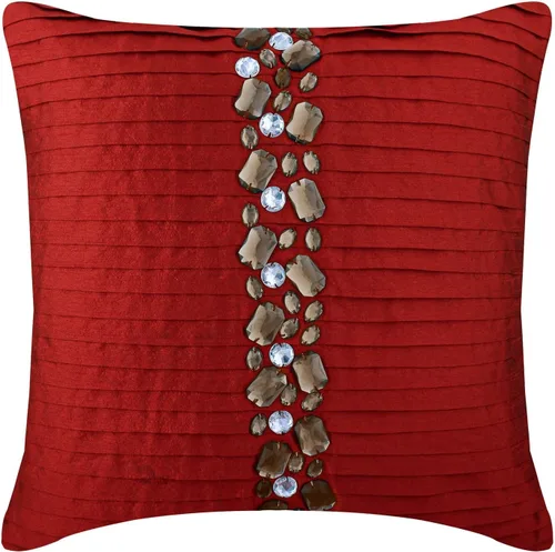 Vista 16 de Diseñador champaña café almohadas Tapa, cristales pinktucks almohadas Tapa, cuadrado fundas para cojín cuadrado, seda fundas de almohada decorativas