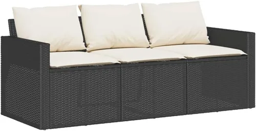 Vista 13 de 3-Seater Patio Sofa Outdoor Poly Rattan Couch Beige