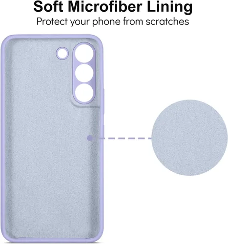 Vista 3 de Samsung Galaxy S22 Plus - Funda de silicona líquida, protección completa delgada de la cámara con forro de microfibra suave, color morado