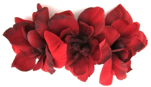 Vista 4 de Clip de pelo de flor de manzana roja triple con dientes