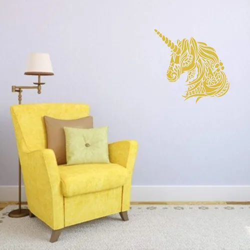 Vista 7 de Plantillas para paredes: Plantilla de cabeza de unicornio, 10 x 10 pulgadas (L) - Caballo tribal decorativo, unicornio