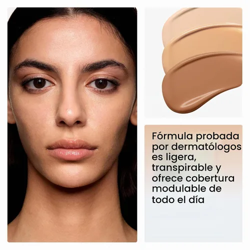 Vista 7 de Neutrogena Piel Sana líquido Maquillaje Protector solar SPF 20 de amplio espectro, para base ligera de cobertura media, provitamina B5
