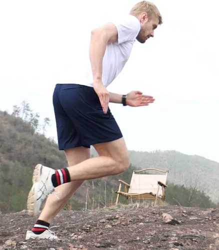 Vista 4 de Kuenlun Top Pantalones cortos deportivos para hombre, de secado rápido, con bolsillos con cremallera, para correr, senderismo, deportes, 7 pulgadas