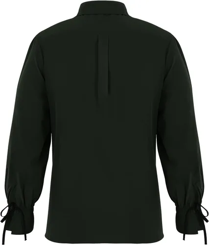 Vista 7 de Camisa de pirata medieval para hombre, vikingo, renacentista, con cordones, mercenario, Halloween, jacobita escocés, ghillie