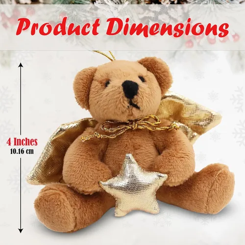 Vista 5 de Plushland Juguetes de peluche lindo oso de ángel suave, llavero de decoración, bonito regalo de cumpleaños, recuerdo de fiesta, suministros de 4