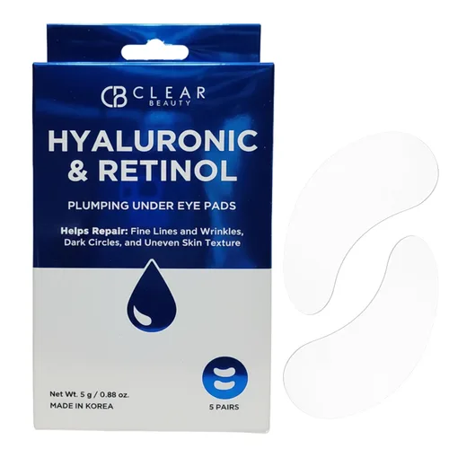Vista 10 de Clear Beauty, Parches para debajo de los ojos de oro de 24 quilates y colágeno para ojeras y ojos hinchados, reafirmantes e hidratantes