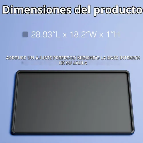 Vista 6 de Bandeja duradera para perrera de perro, a prueba de mordidas, repuesto de 29" - Súper bandeja de limpieza fácil de compuesto para jaula de metal
