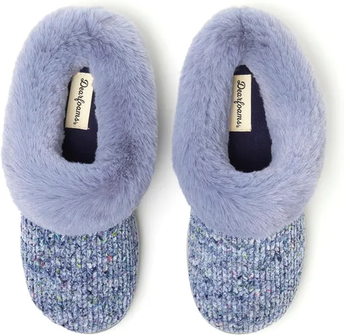 Vista 5 de Dearfoams Pantuflas de punto de chenilla Hannah para mujer
