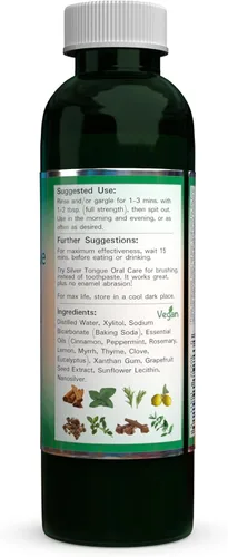 Vista 3 de Silver Tongue Oral Care - Enjuague bucal de plata coloidal natural (4 onzas)