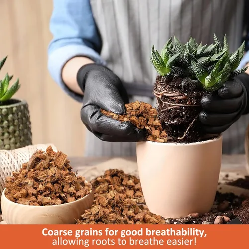 Vista 5 de Riare Paquete de 2 sustratos de chips de coco para plantas, 2.2 libras, ladrillo de cáscara de coco 100% orgánico con baja EC y pH equilibrado