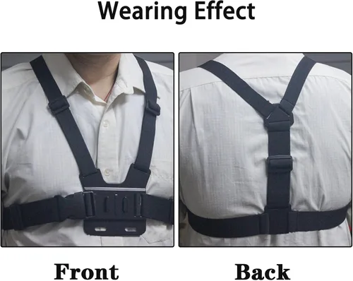 Vista 5 de Soporte ajustable para arnés de correa de pecho para teléfono celular, soporte de clip para iPhone, GoPro Hero, AKASO, DJI Osmo cámaras de acción