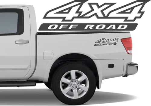 Vista 4 de 2 calcomanías de vinilo azules personalizadas 4x4 Off-Road para Nissan Titan King Crew Cab LE SE