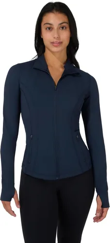 Vista 23 de 90 Degree By Reflex Chaqueta ligera atlética con cremallera completa, ajuste delgado, para correr, con aberturas para los pulgares Negro