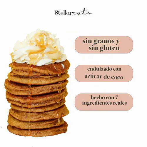 Vista 4 de Stellar Eats Mezcla de panqueques y waffles sin cereales Sin gluten, sin lácteos, a base de plantas, apta para paleo Endulzada con azúcar