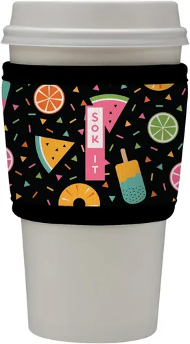 Vista 148 de Sok It HotSok Coffee & Tea - Funda de neopreno con aislamiento reutilizable (floral abstracto)
