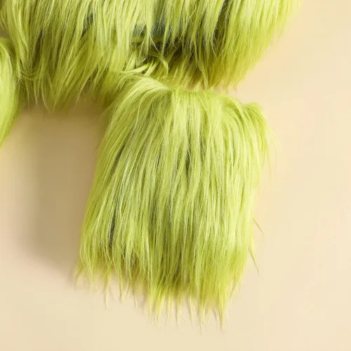 Vista 6 de SHIBAOZI Traje de Navidad para bebé recién nacido, niño y niña, de 0 a 24 meses, mameluco peludo con diadema, calentador de piernas, conjunto