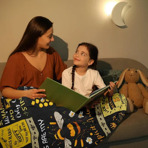 Vista 3 de Punofell Regalos únicos de abeja para mujeres/hombres/niños, manta temática de abeja bonita de 50 x 60 pulgadas, decoración de abeja, accesorios