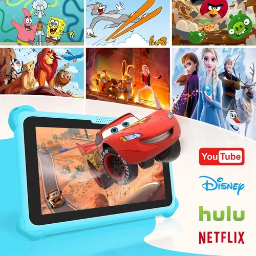 Vista 2 de Tableta infantil de 7 pulgadas para niños, tableta Android de 32 GB con funda incluida, WiFi, Bluetooth, pantalla IPS, control parental, tabletas