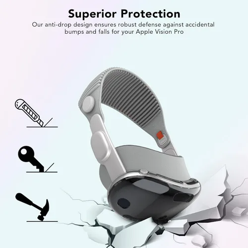 Vista 2 de GOSETH Funda protectora de TPU compatible con Apple Vision Pro para auriculares Vision Pro VR 2024, accesorios (transparente)