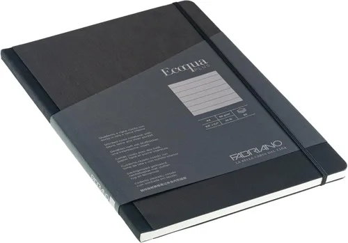 Vista 4 de Fabriano Ecoqua Plus Cuaderno encuadernado en tela, 8.3 x 11.7 pulgadas, A4, forrado, negro