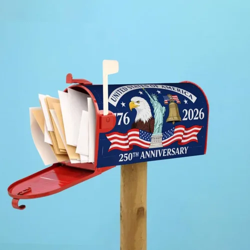 Vista 6 de Fundas magnéticas para buzón de 250 aniversario, diseño de águila patriótica, tamaño estándar, 21 x 18 pulgadas, para decoración de jardín y patio
