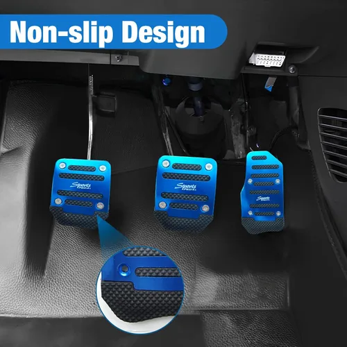 Vista 6 de Pack-3 Juego de almohadillas antideslizantes para pedal de automóvil, fundas para pedal de acelerador, protectores de pedal de freno de automóvil