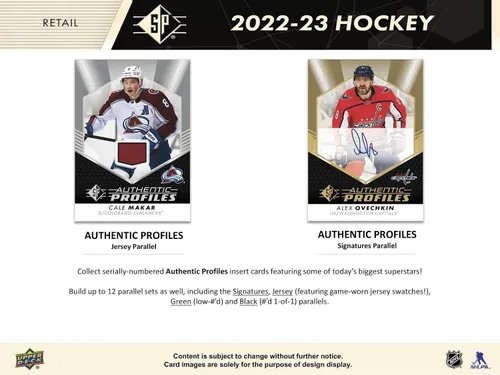 Vista 3 de Upper Deck Caja lanzadora de cartas de hockey SP 2022-23 (8 paquetes de cartas de hockey)