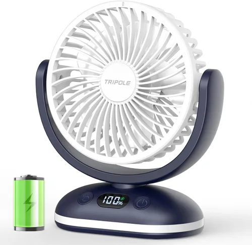 Vista 10 de TriPole Ventilador de escritorio pequeño silencioso y recargable mini Beige