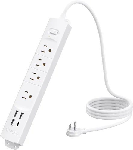 Vista 18 de Trond - Regleta protectora contra sobretensiones de montaje en pared con enchufe giratorio 360, 3 pies 4 AC, 3 USB-C & 1 USB-A, 1440J, 13A/1625W