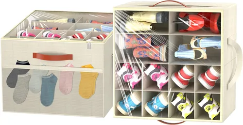 Vista 10 de Aokeyee Paquete de 2 organizadores de zapatos para armario, caja grande de almacenamiento de zapatos con capacidad para hasta 48 pares, organizador