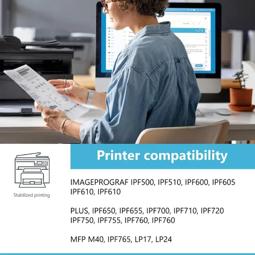 Vista 2 de PFI-102 Depósito de tinta de 5 colores (5 unidades, negro mate/negro/cian/magenta/amarillo) - Compatible con Eaxi PFI-102MBK PFI-102BK PFI-102C