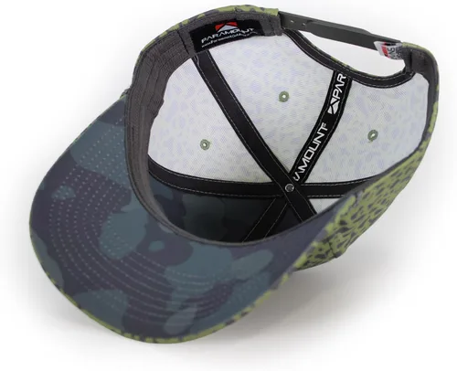 Vista 13 de Paramount Outdoors Sombrero de pesca de trucha al atardecer, diseño de silueta de pez de montaña, sombrero para exteriores con cómodo Snapback