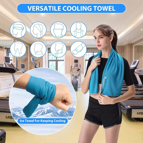 Vista 5 de Toalla refrigerante Syourself para un alivio instantáneo: toalla refrescante de 40 pulgadas x 12 pulgadas para jugar bolos o hacer ejercicio o yoga