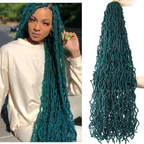 Vista 38 de 6 Paquetes Soft Locs Cabello de Ganchillo Pre Looped Faux Locs Trenzas de Ganchillo Goddess Locs Dreadlocs Cabello Sintético Para Mujeres Negras 1b