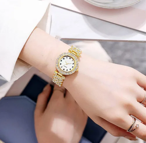 Vista 6 de ADSBIAOYE Relojes de pulsera de lujo para mujer, reloj de pulsera de diamante, reloj de cuarzo casual de moda para mujer