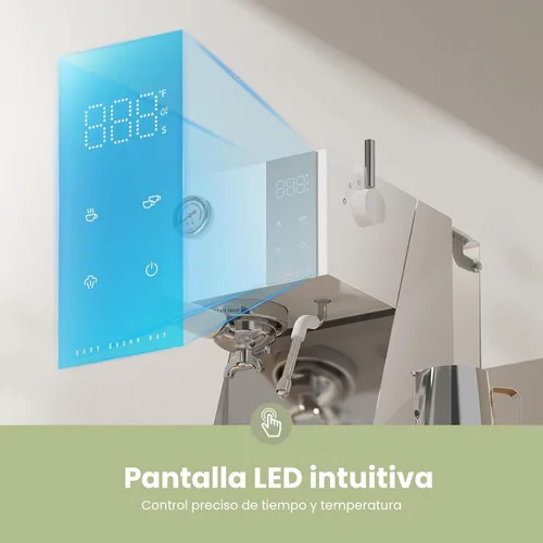 Vista 3 de Gevi - Máquina de café expreso de 20 barras con portafiltro de 2.283 in 3-Blanco