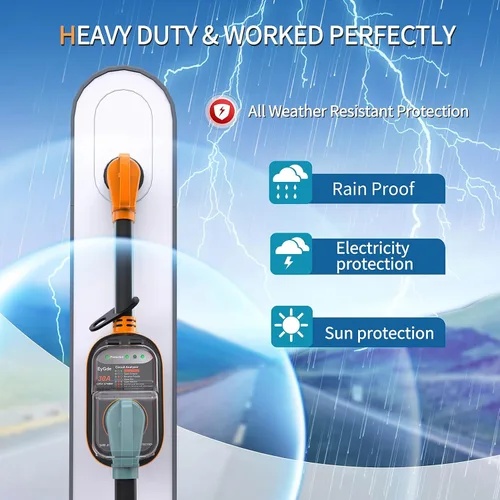 Vista 4 de EyGde Protector contra sobretensiones RV de 30 amperios, analizador de circuitos de 30 amperios con cubierta impermeable, protección de voltaje