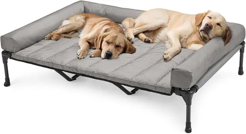 Vista 16 de Veehoo Cama Elevada Refrescante para Perro Añade Cojín Bolster Extraíble Impermeable Alfombrilla, Cuna Elevada para Mascotas con Malla Teslin