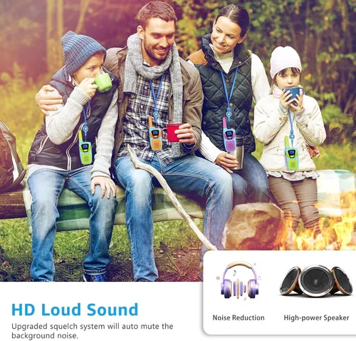 Vista 8 de Topsung Walkie Talkies para Niños Recargables Walkie Talkie para Adultos de Largo Alcance FRS Radio de 2 Vías Paquete de 3 con Cordón, Batería NOAA