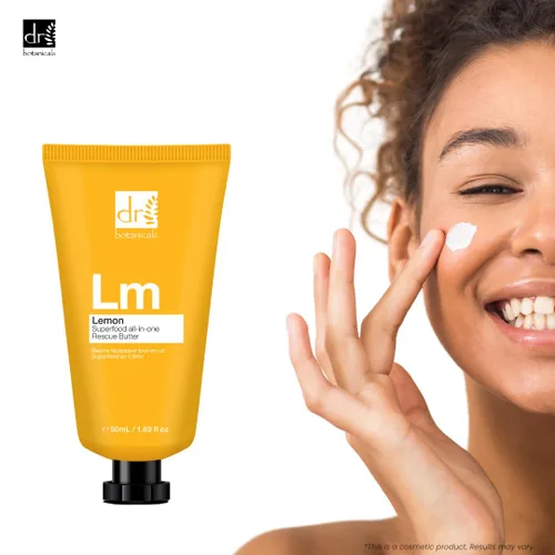 Vista 3 de Dr Botanicals Lemon Rescue - Mantequilla corporal con karité - Hidratante de calidad de spa - Piel seca - Pies - Codos - Rodillas - Aceite