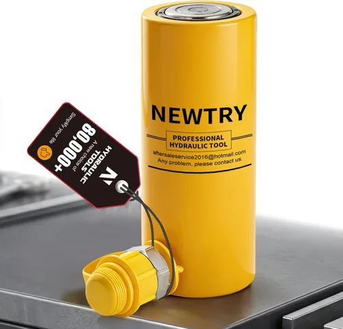 Vista 2 de NEWTRY Cilindro Hidráulico de 10 Toneladas Jack Largo de 4" de Carrera Porta Power Ram Jack Cilindro de Elevación Se Retrae Automáticamente