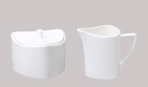 Vista 10 de Bone China - Juego de vajilla cuadrada de 16 piezas, color blanco Cuadrado blanco