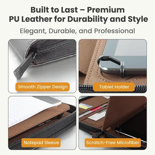 Vista 7 de Funda universal Padfolio – Organizador de tablet con soporte para bloc de notas – Compatible con iPad 10ª 11ª generación, iPad Pro 11, iPad 7 8 9